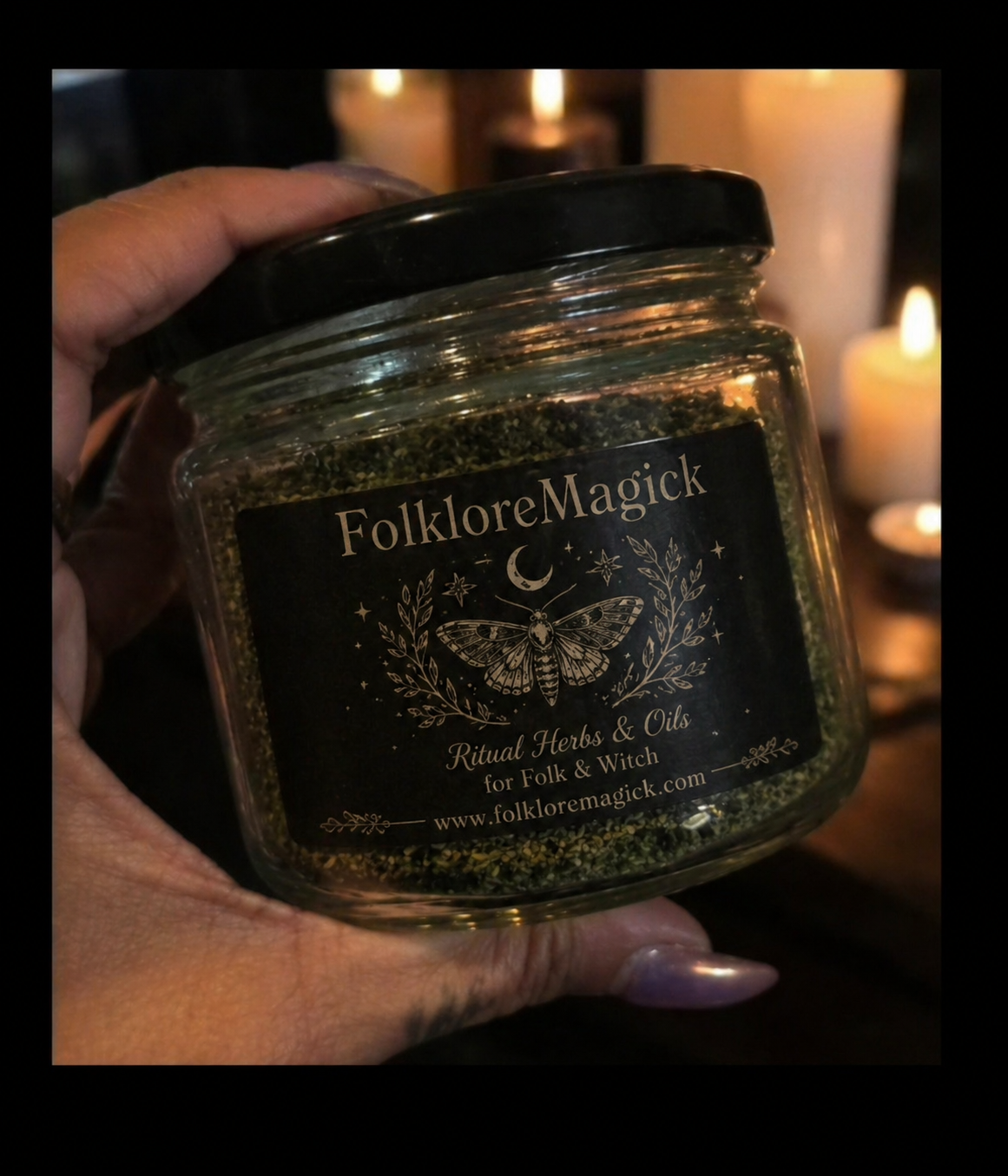 Arkana Noir Smoke — the apothecary piece, photographed in the lineage's altar room
